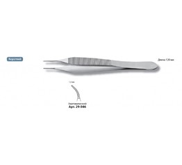 Пинцет антомический, изогнутый, Adson